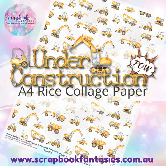 Under Construction A4 Rice Collage Paper - Construction Pattern 7348211