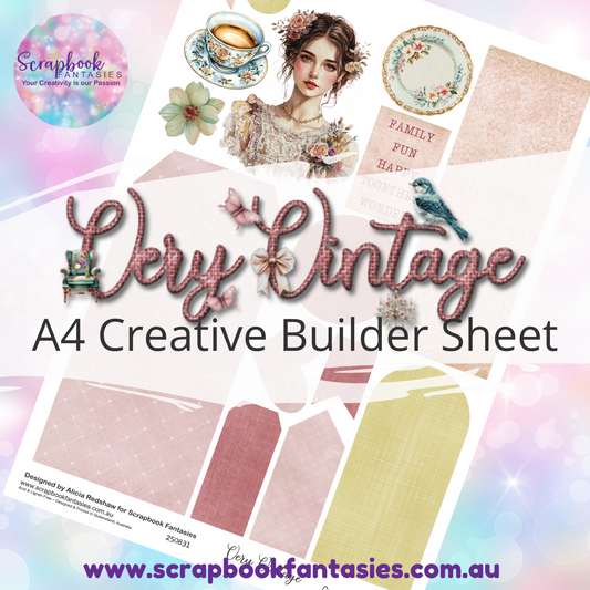 Very Vintage A4 Creative Builder Sheet - Peach 250831
