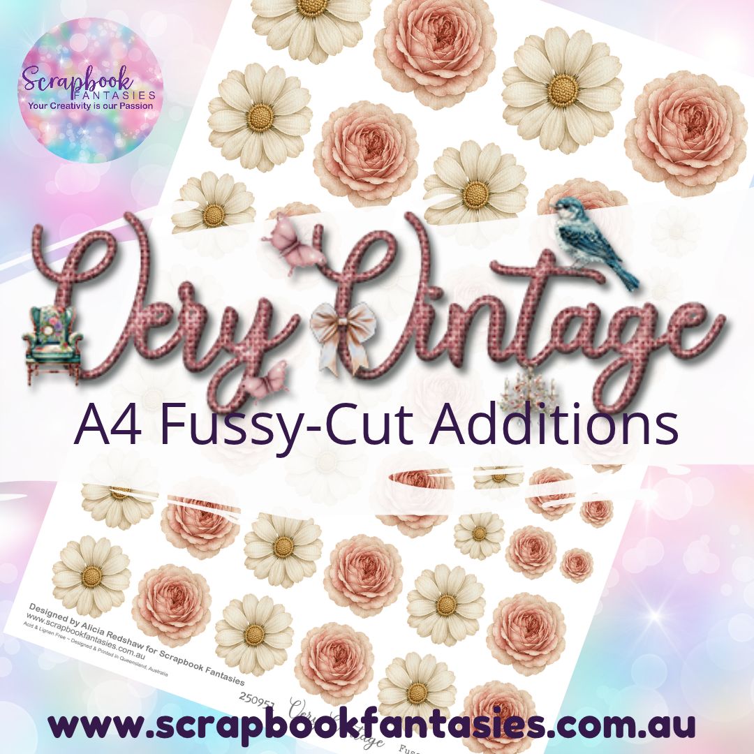 Very Vintage A4 Colour Fussy-Cut Additions - Flowers 3 250951