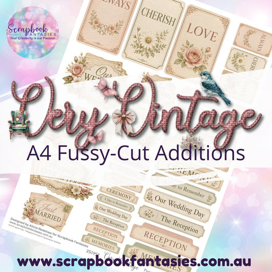 Very Vintage A4 Colour Fussy-Cut Additions - Titles and Words 250952