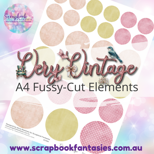 Very Vintage A4 Colour Fussy-Cut Elements - Circles 1 250888