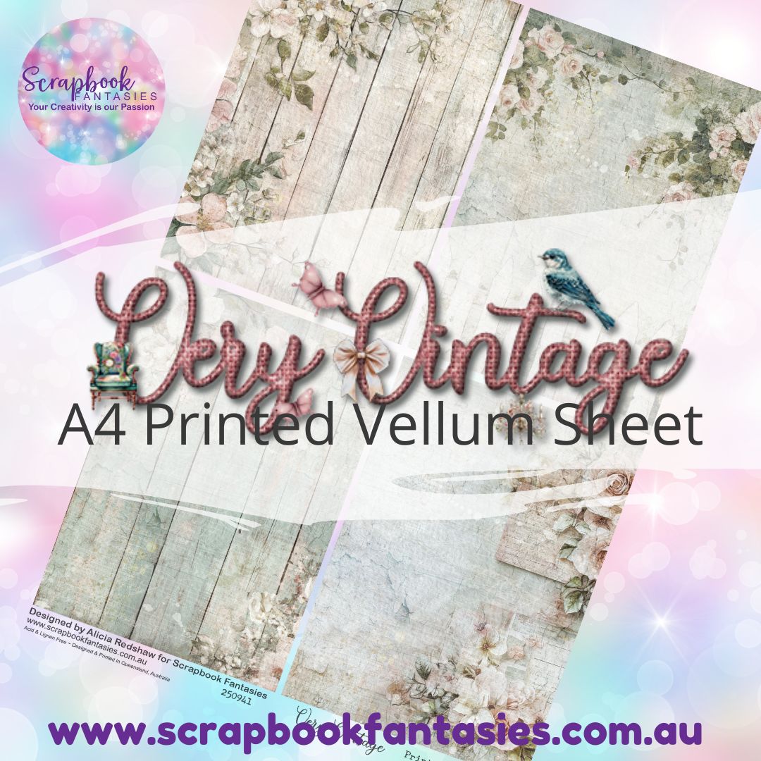 Very Vintage A4 Printed Vellum Sheet - Quarters 1 250941