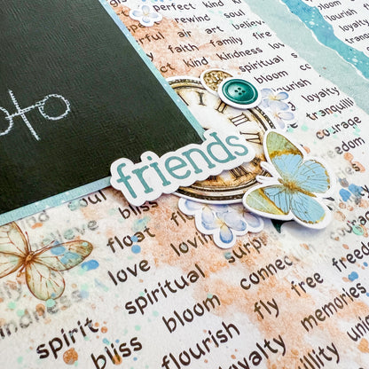 Vintage Teal Scrapbook Layout Kit - Vintage Chic Super Weekend Class 7 - Saturday 18 May 2024