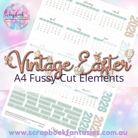 Vintage Easter A4 Colour Fussy-Cut Calendar - 2026 263059