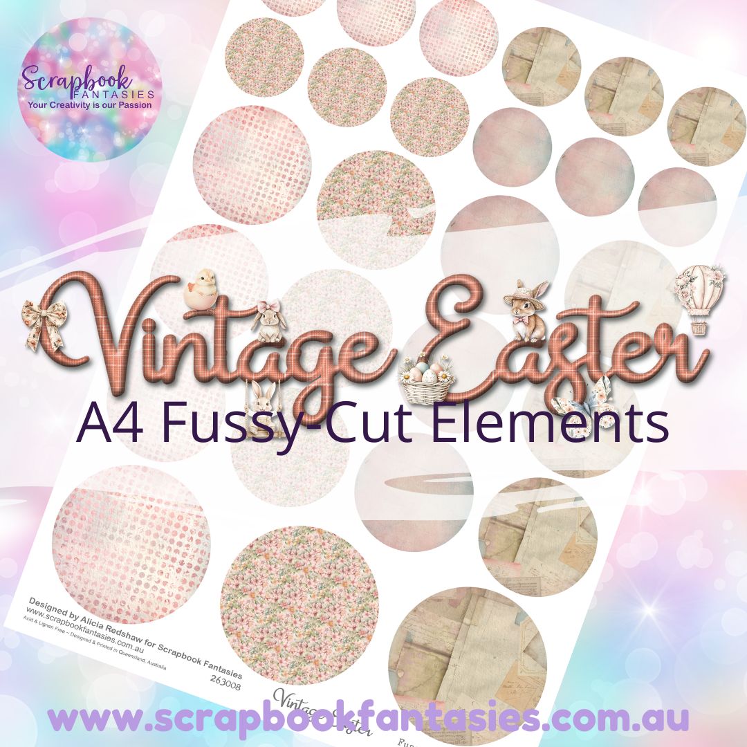 Vintage Easter A4 Colour Fussy-Cut Elements - Circles 1 263008