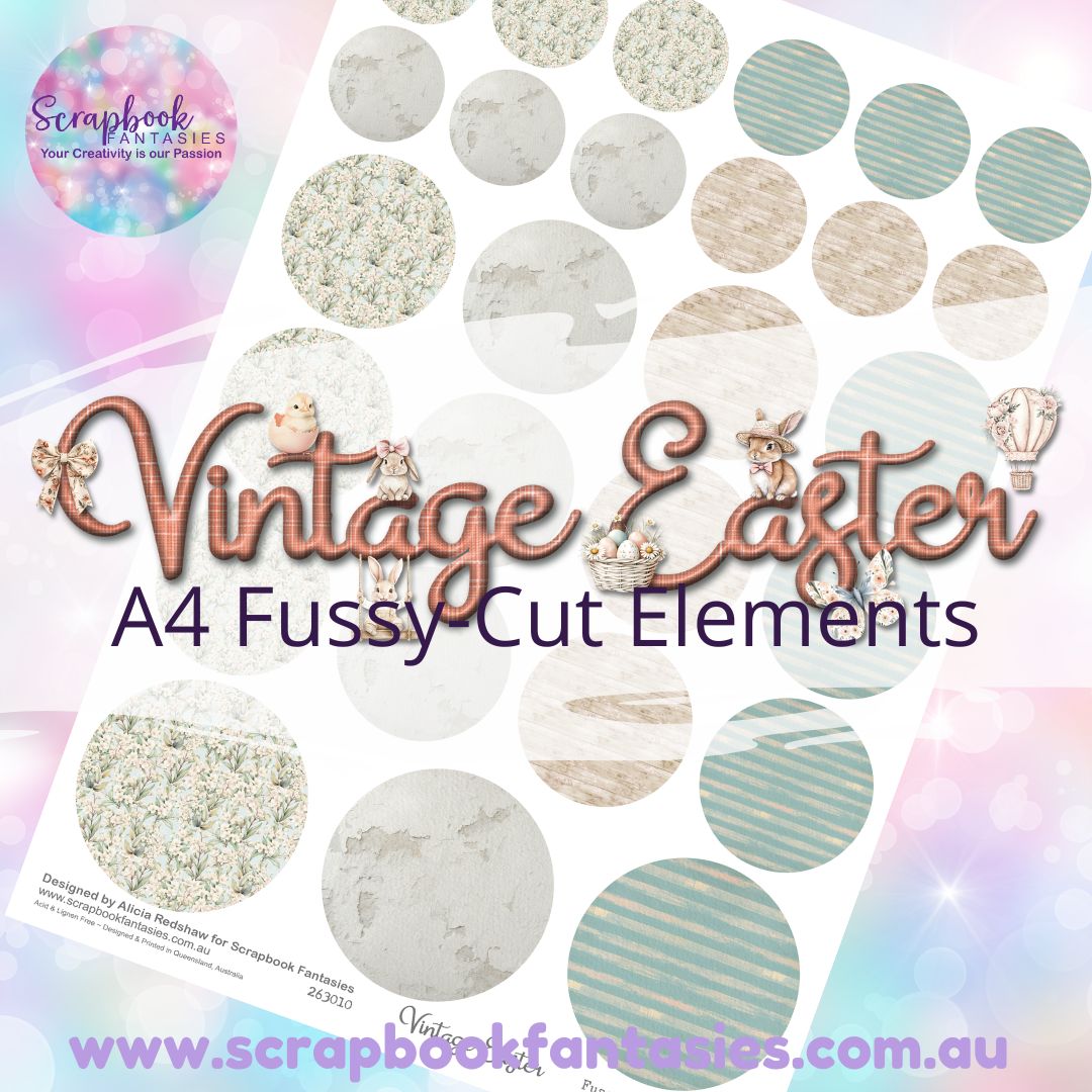 Vintage Easter A4 Colour Fussy-Cut Elements - Circles 3 263010