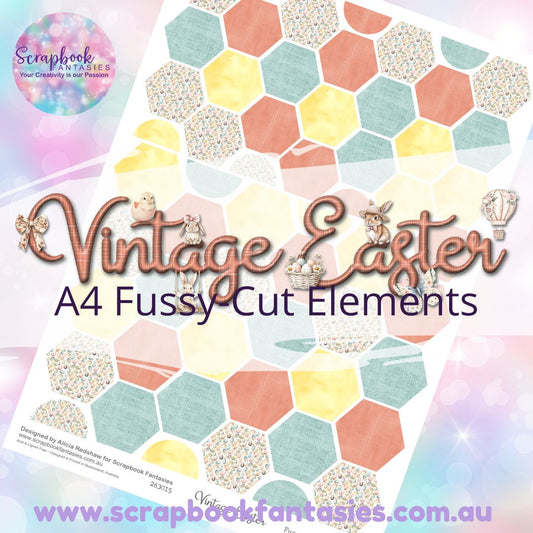 Vintage Easter A4 Colour Fussy-Cut Elements - Hexagons 2 263015