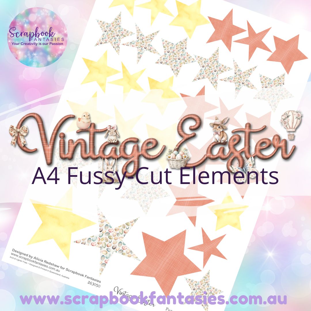 Vintage Easter A4 Colour Fussy-Cut Elements - Stars 1 263050