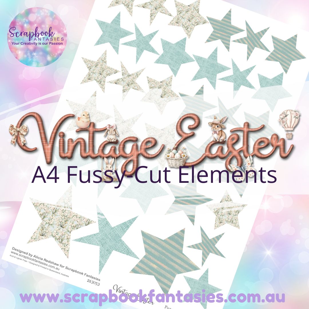 Vintage Easter A4 Colour Fussy-Cut Elements - Stars 4 263053