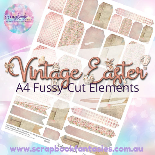 Vintage Easter A4 Colour Fussy-Cut Elements - Tags and Tabs 1 263054