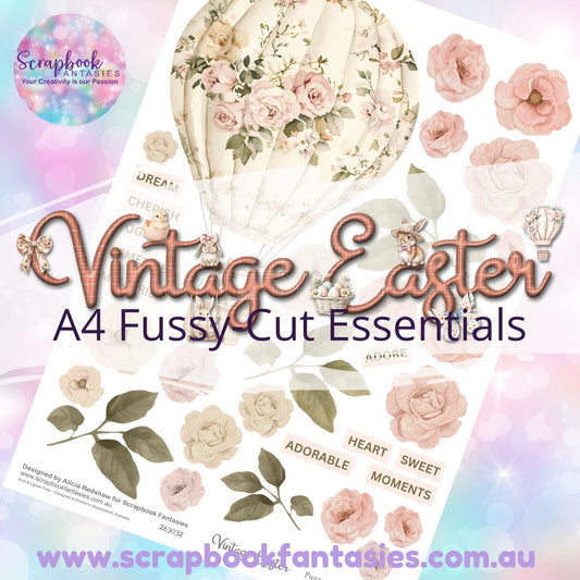 Vintage Easter A4 Colour Fussy-Cut Essentials - Balloon and Roses 263032