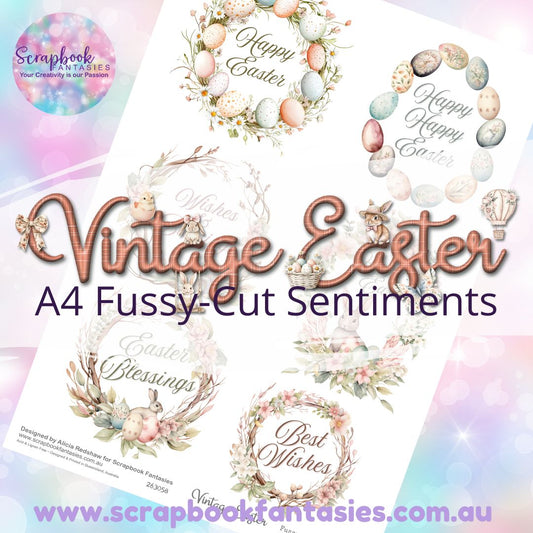Vintage Easter A4 Colour Fussy-Cut Sentiments 2 - Easter 263058