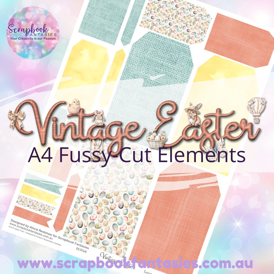 Vintage Easter A4 Colour Fussy-Cut Elements - Large Tags 2 263048