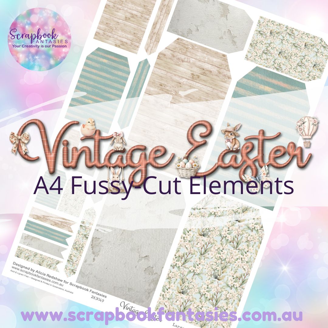Vintage Easter A4 Colour Fussy-Cut Elements - Large Tags 3 263049