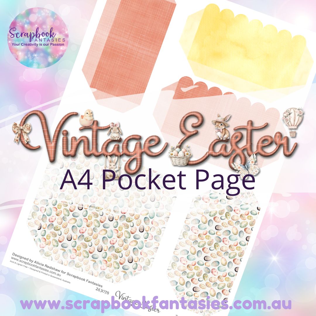 Vintage Easter A4 Colour Pocket Page - Rectangles and Square 1 263078