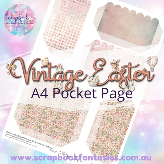 Vintage Easter A4 Colour Pocket Page - Rectangles and Square 2 263079