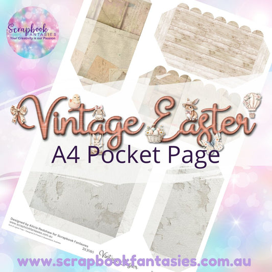 Vintage Easter A4 Colour Pocket Page - Rectangles and Square 3 263080