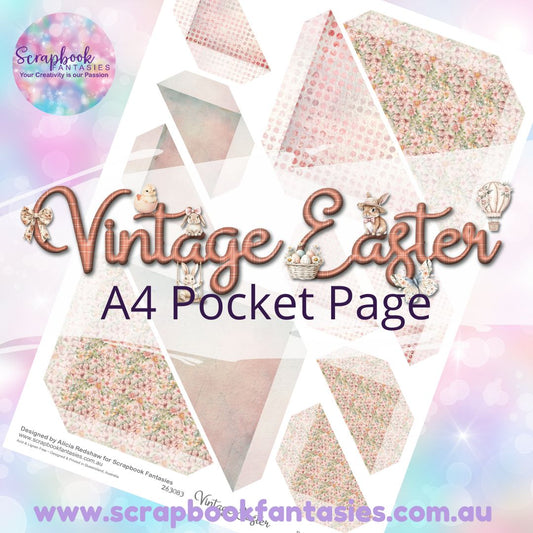 Vintage Easter A4 Colour Pocket Page - Straight Corners 2 263083