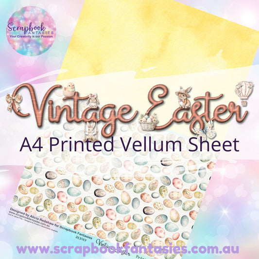 Vintage Easter A4 Printed Vellum Sheet - Halves 1 263069