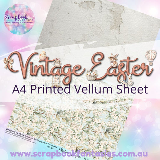 Vintage Easter A4 Printed Vellum Sheet - Halves 2 263070