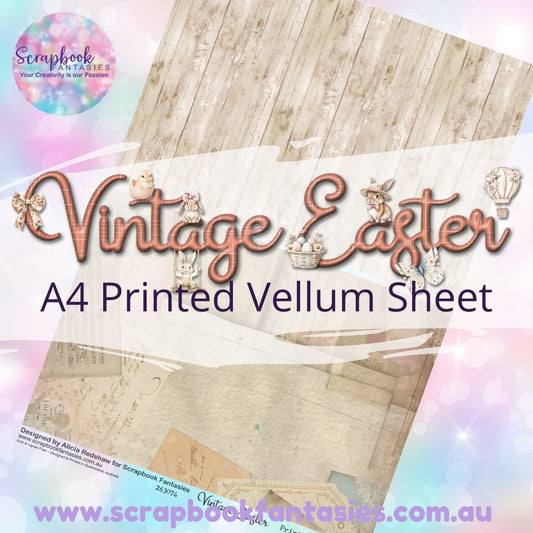 Vintage Easter A4 Printed Vellum Sheet - Halves 6 263074