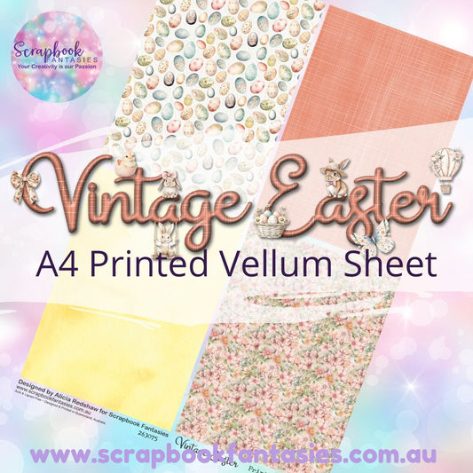Vintage Easter A4 Printed Vellum Sheet - Quarters 1 263075