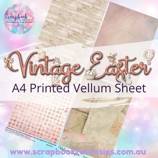 Vintage Easter A4 Printed Vellum Sheet - Quarters 2 263076