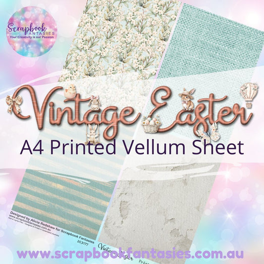 Vintage Easter A4 Printed Vellum Sheet - Quarters 3 263077