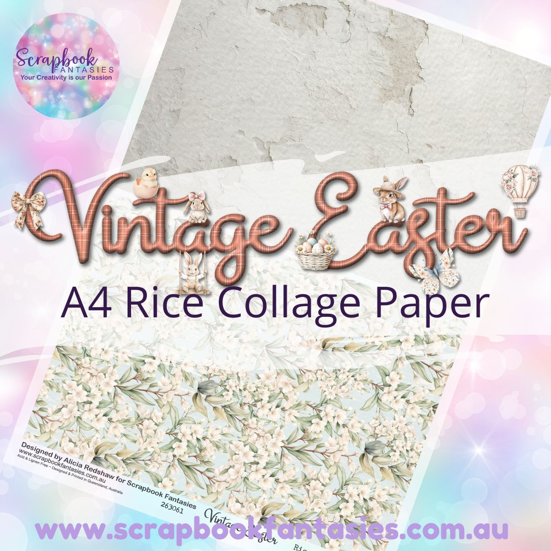 Vintage Easter A4 Collage Paper - Halves 2 263061