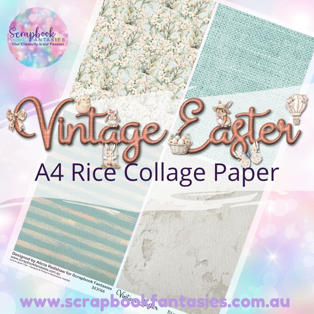 Vintage Easter A4 Collage Paper - Quarters 3 263068