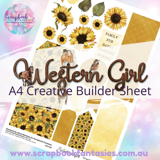 Western Girl A4 Creative Builder Sheet - Sunflowers 261058