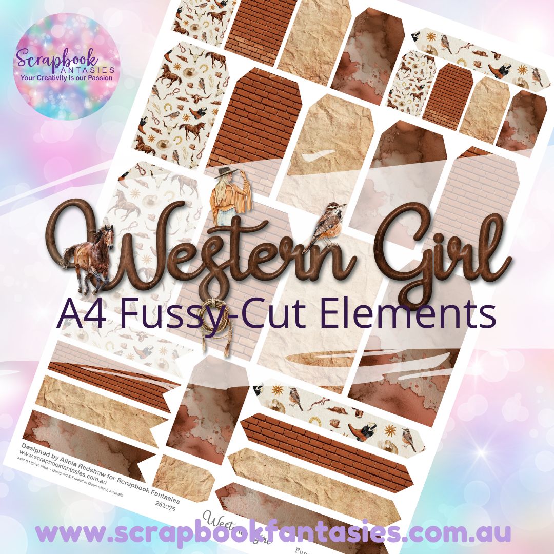 Western Girl A4 Colour Fussy-Cut Elements - Tags & Tabs 3 261075