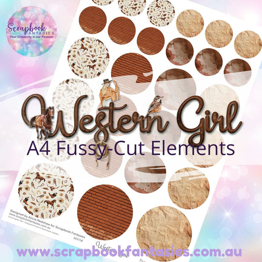 Western Girl A4 Colour Fussy-Cut Elements - Circles 3 261038