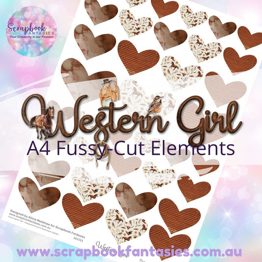 Western Girl A4 Colour Fussy-Cut Elements - Hearts 2-2 261063