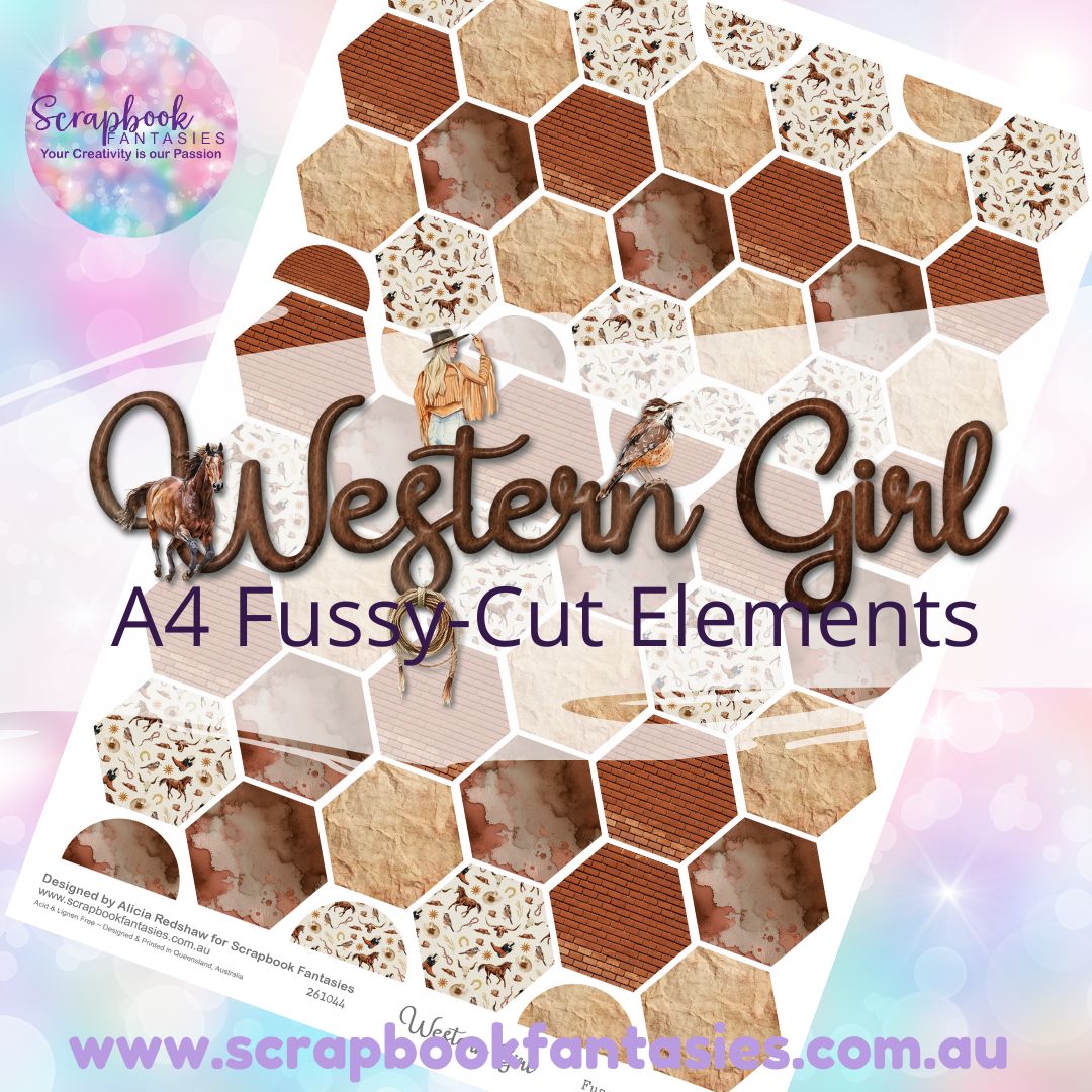 Western Girl A4 Colour Fussy-Cut Elements - Hexagons 3 261044