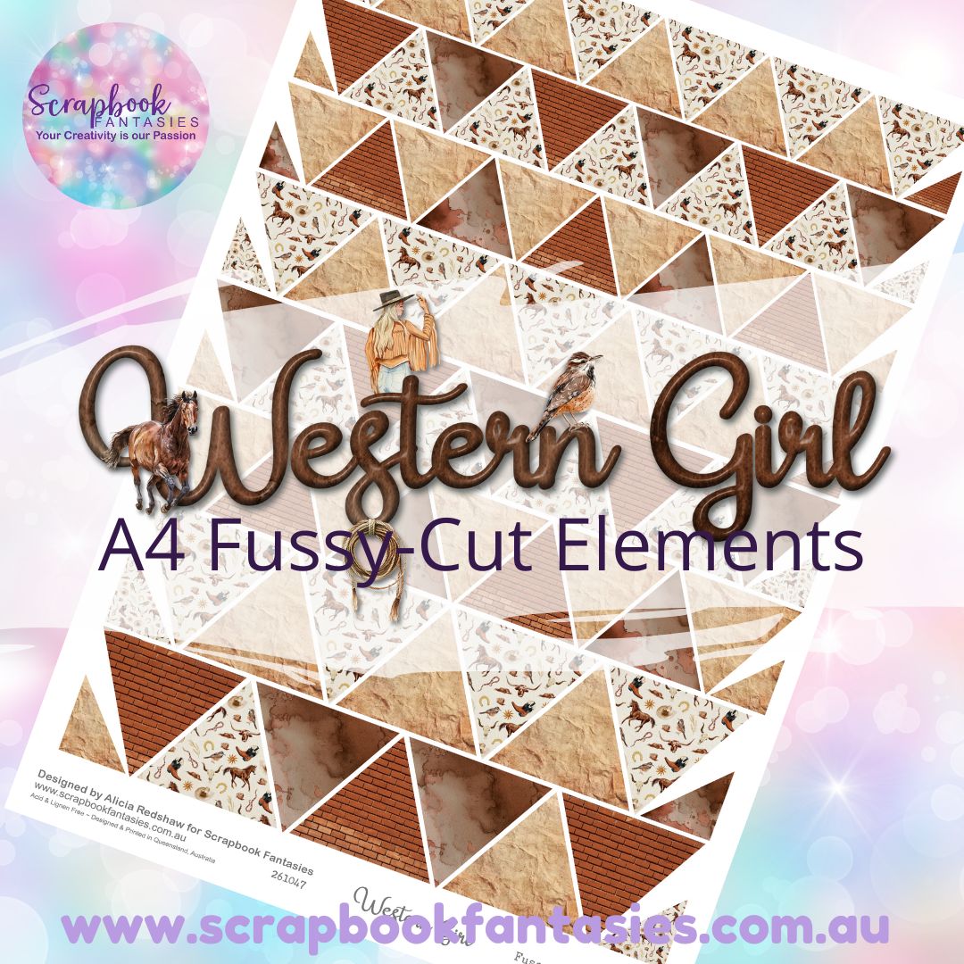 Western Girl A4 Colour Fussy-Cut Elements - Triangles 3 261047
