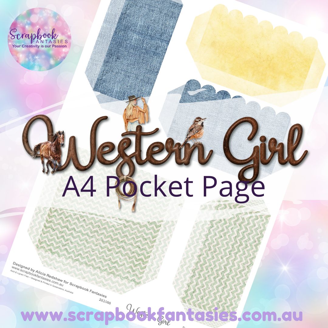 Western Girl A4 Colour Pocket Page - Rectangles & Square 4 261088