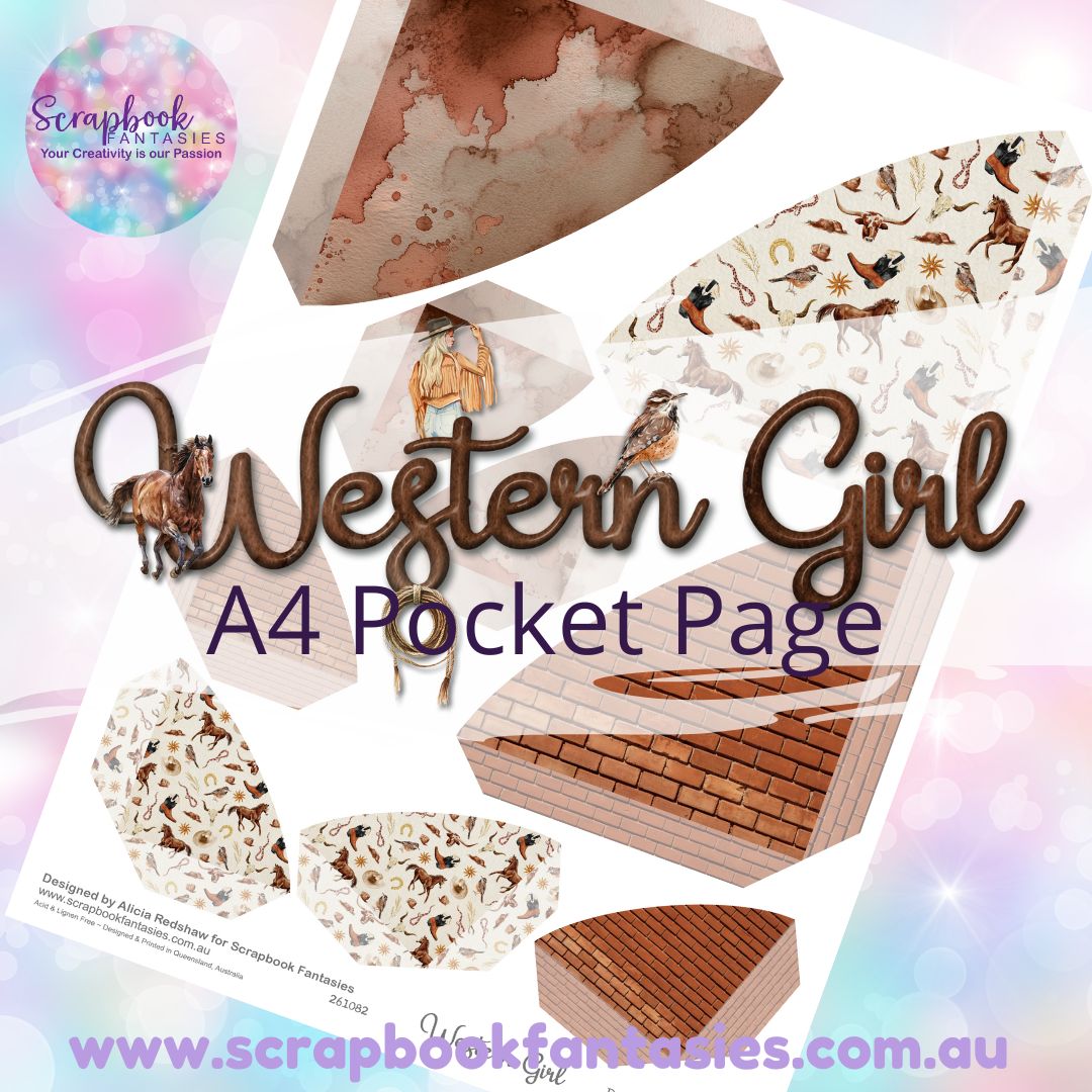 Western Girl A4 Colour Pocket Page - Rounded Corners 2 261082