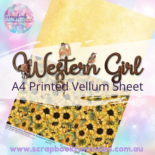 Western Girl A4 Printed Vellum Sheet - Halves 2 261015