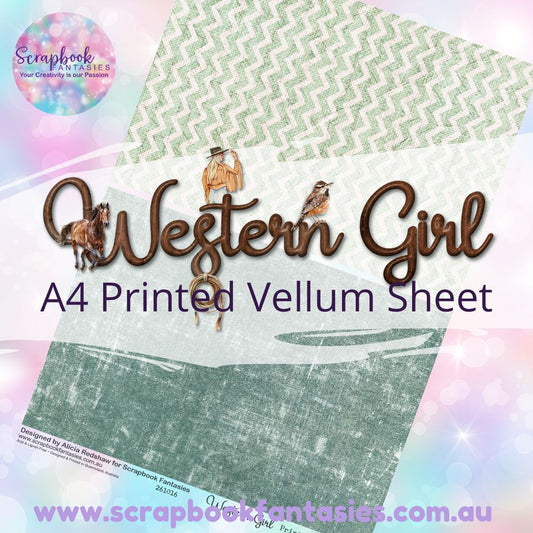 Western Girl A4 Printed Vellum Sheet - Halves 3 261016