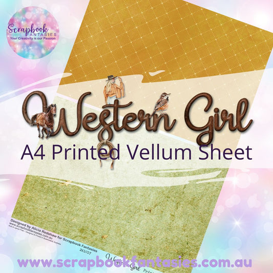 Western Girl A4 Printed Vellum Sheet - Halves 4 261017
