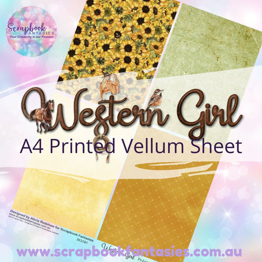 Western Girl A4 Printed Vellum Sheet - Quarters 1 261020