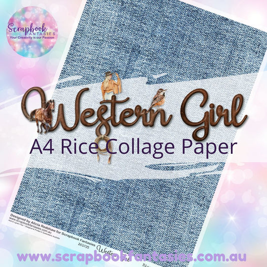 Western Girl A4 Collage Paper - Denim 261035