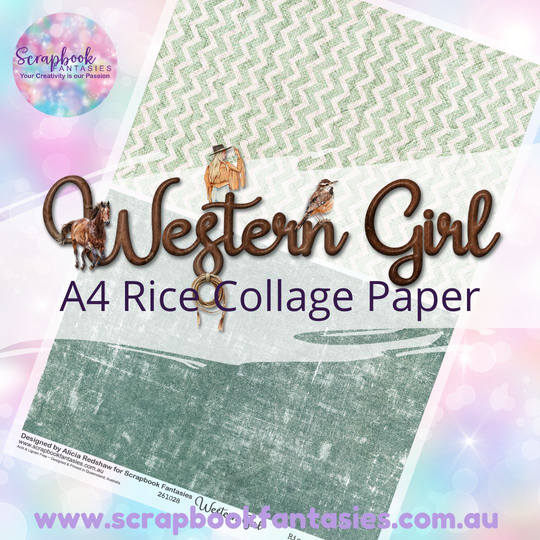 Western Girl A4 Collage Paper - Halves 3 261028