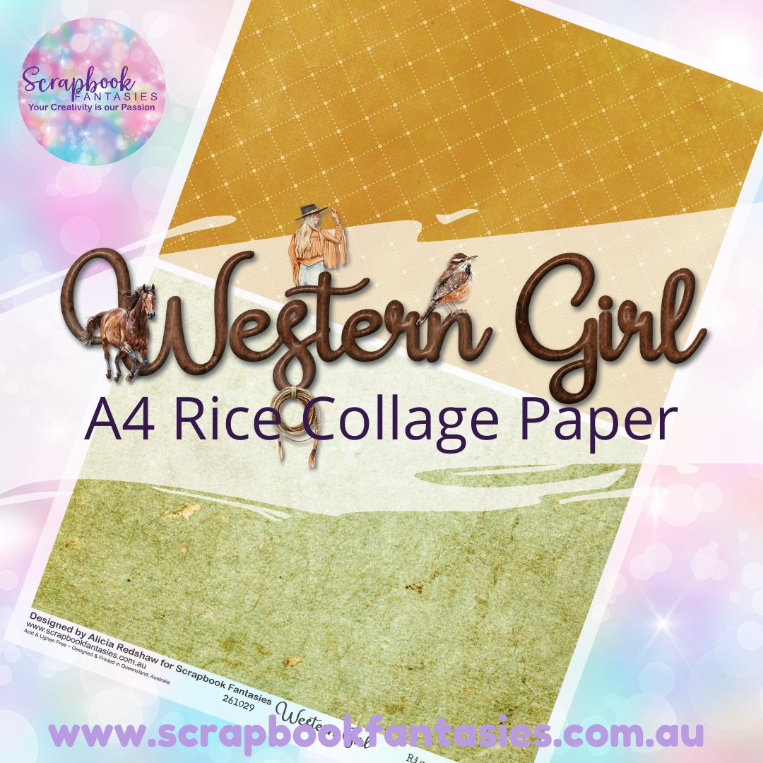 Western Girl A4 Collage Paper - Halves 4 261029