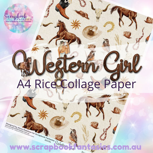 Western Girl A4 Collage Paper - Pattern Print 261024
