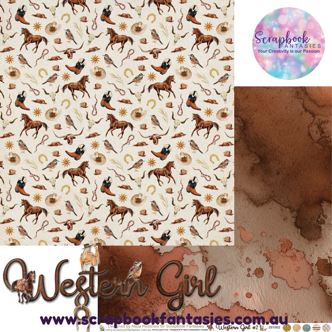 Western Girl 12x12 Double-Sided Patterned Paper 2 - 261002