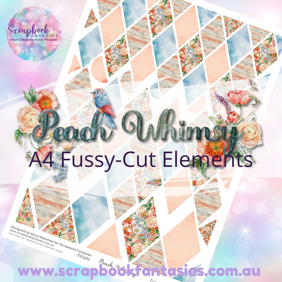 Peach Whimsy A4 Colour Fussy-Cut Elements - Diamonds 3 792484