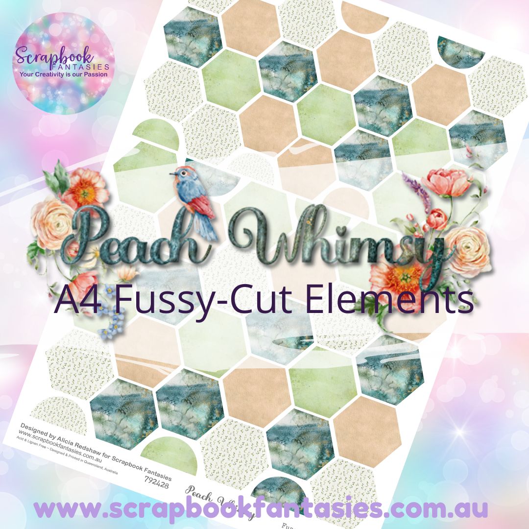 Peach Whimsy A4 Colour Fussy-Cut Elements - Hexagons 1 792428