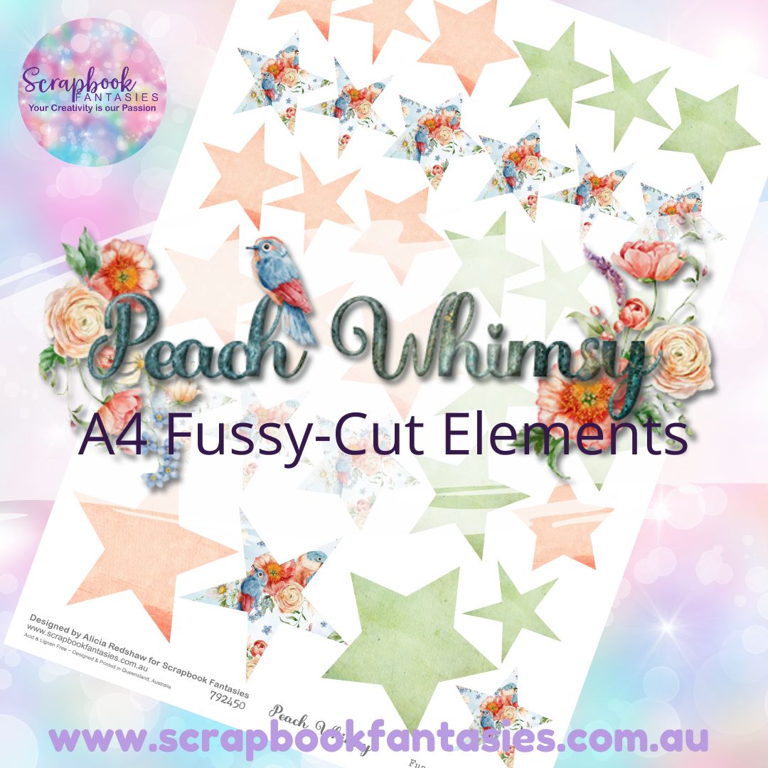 Peach Whimsy A4 Colour Fussy-Cut Elements - Stars 3 792450